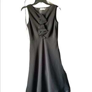 CALVIN KLEIN women SLEEVELESS with
FURLED NECKLINE dress Black size 6!!